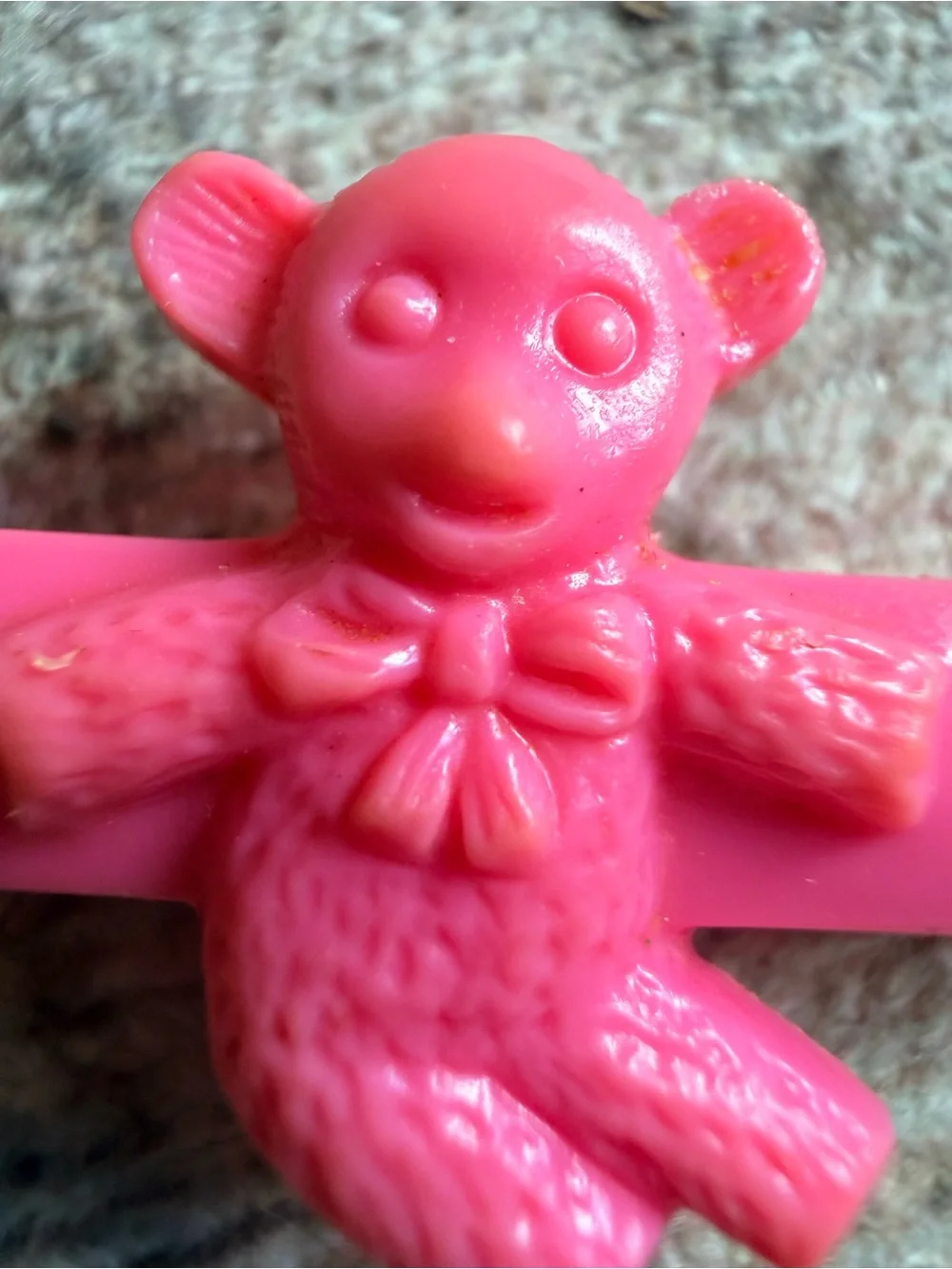 Vintage Pink Teddy Bear Hair Clip for Kids. Mine from the 80’s. Retro fun